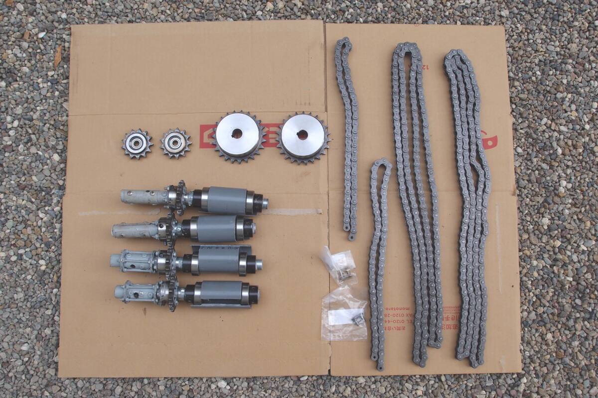 ★スプロケット（歯車）、チェーン、ベアリング等セット（ラジコン草刈り機自作などに！）