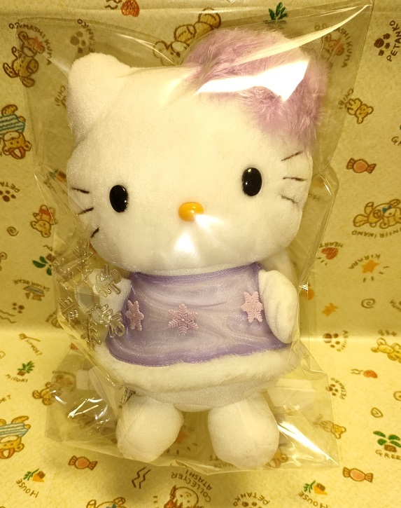 ＊激レア＊非売品＊EIKOH＊2004年＊レトロ＊HELLO KITTY＊ハローキティ＊SNOW FAIRY＊雪の結晶＊紫ドレス＊天使の羽＊妖精＊ぬいぐるみ＊