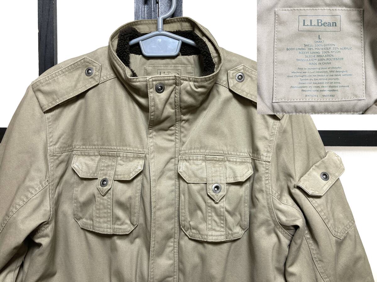 5250円 LLビーン ミリタリー風 裏ボア ジャケット / LL BEAN 5250円 LLビーン ミリタリー風 裏ボア ジャケット / LL BEAN
