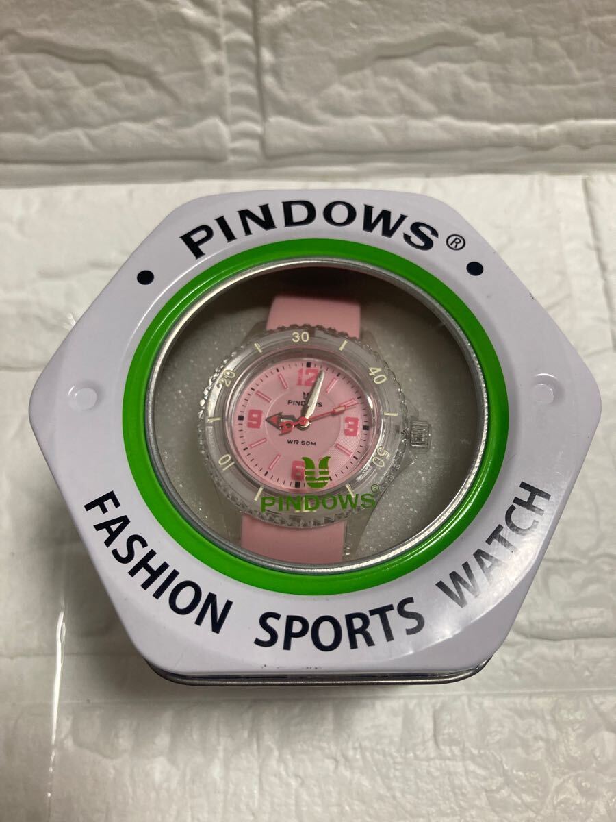 ＡPINDOWSレディース防水50Mスポーツウォッチ缶入りプレゼントおしゃれ缶入り