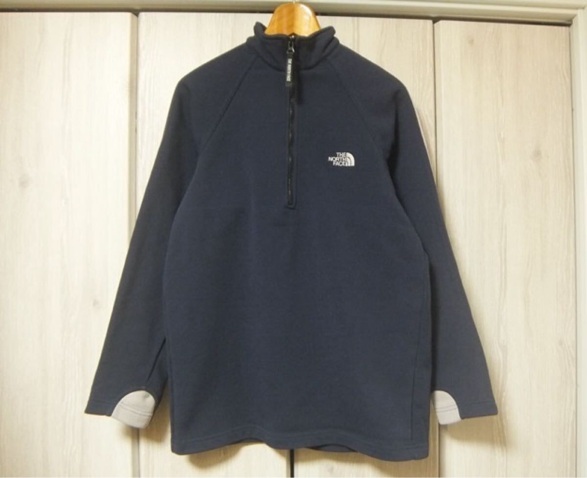 THE NORTH FACE ハーフジップ スウェット ネイビー/グレー M ☆ ザノースフェイス 灰 紺 NT30301 国内正規品