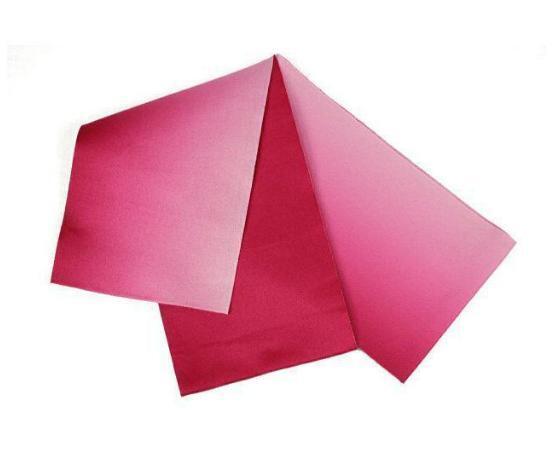 ★半幅帯　紅赤桃のグラデ★リバーシブル　着物＆浴衣にどうぞ★新品未使用　ピンクレッド　浴衣帯　着物帯　袴下帯に　半巾帯