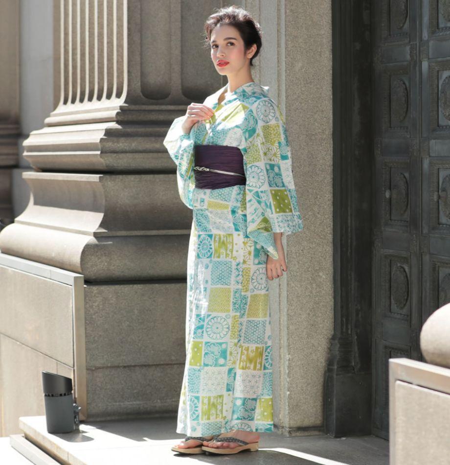 ◆高級変わり織り◆桜麻の葉と雪輪向日葵の古典花華浴衣◆大人浴衣◆新品未使用品◆上品清楚
