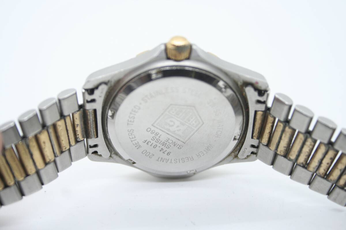 [ хорошая вещь с гарантией рабочее состояние подтверждено ]TAG HEUER 2000 Professional 974.013 Quartz Date 200m Gold Dial Boys TAG Heuer кварц boys #T396