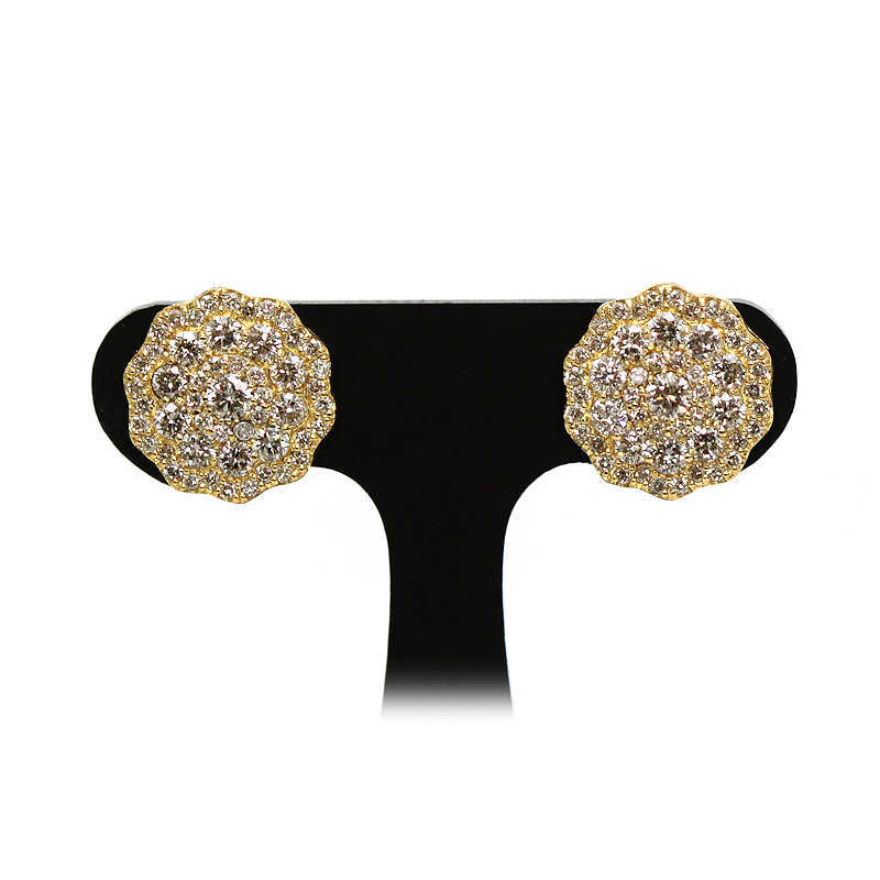 K18 ダイヤモンドピアス 0.50ct/0.50ct 約1.4g 18金 ゴールド 両耳用 スタッドピアス 22837