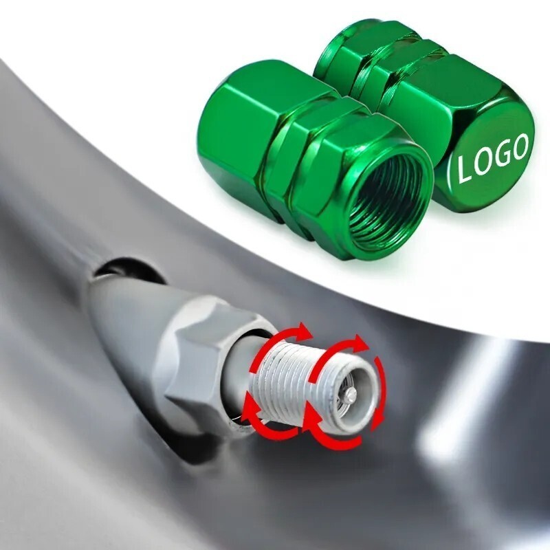 クラウン タイヤ エアーバルブキャップ 六角大【グリーン】クロスオーバー スポーツ アスリート 130 140 150 170 180 200 210 220 SH35_画像2