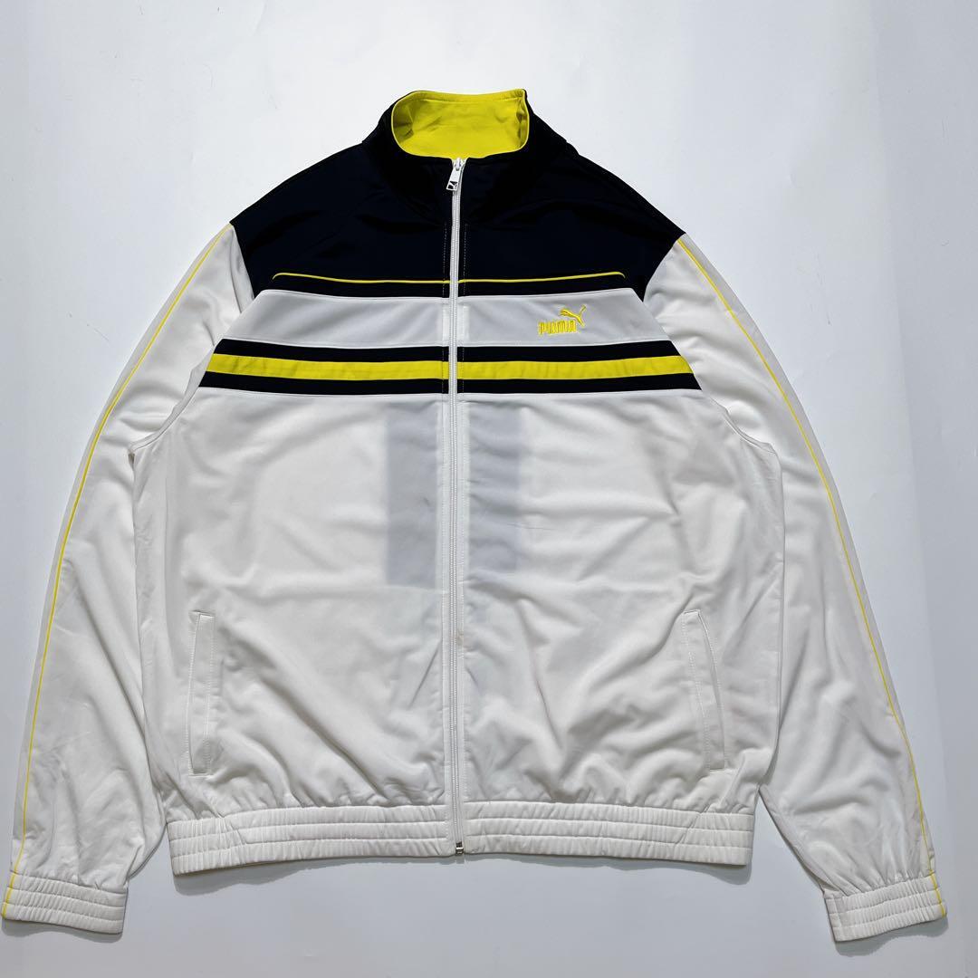 PUMA プーマ トラックジャケット ジャージ XL 白紺 ワンポイント PUMA プーマ トラックジャケット ジャージ XL 白紺 ワンポイント
