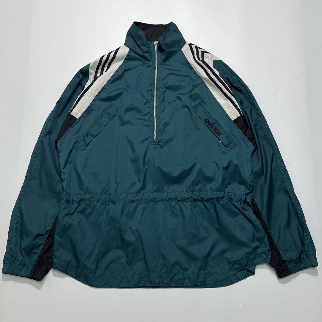 90's adidas アディダス ハーフジップ アノラック M ナイロン 90's adidas アディダス ハーフジップ アノラック M ナイロン