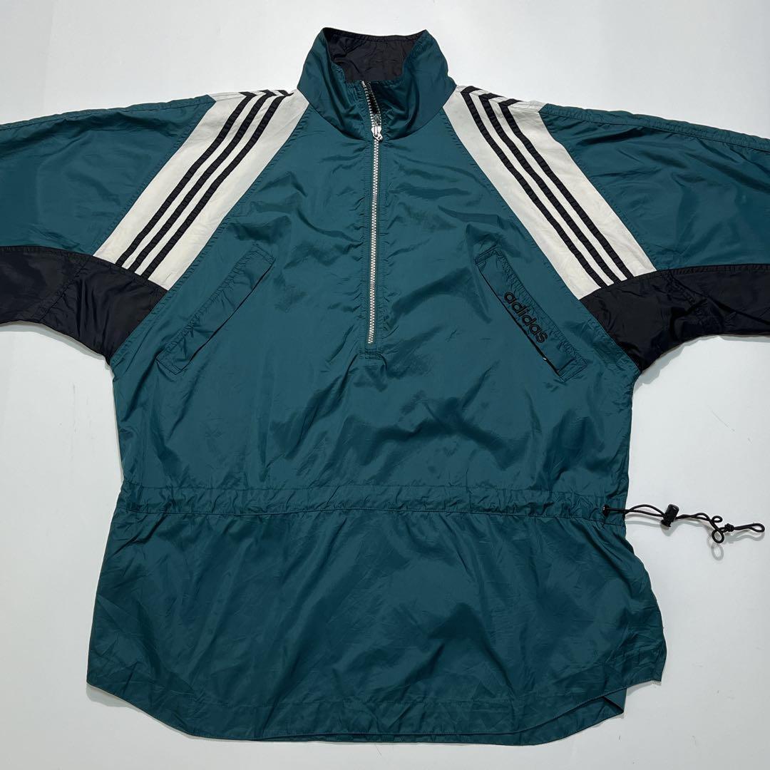 90's adidas アディダス ハーフジップ アノラック M ナイロン 90's adidas アディダス ハーフジップ アノラック M ナイロン