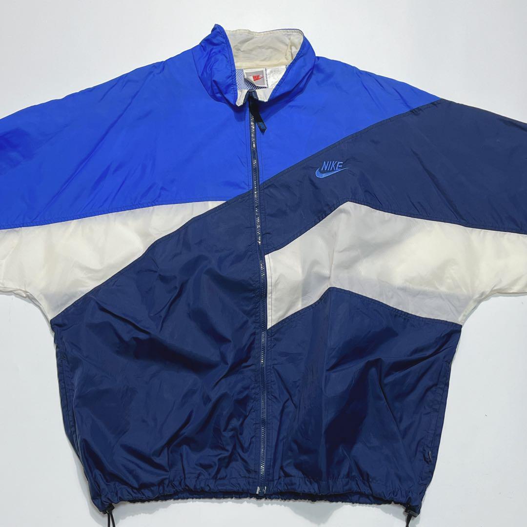 90's NIKE ナイキ 銀タグ ナイロンジャケット XL 青 ワン 90's NIKE ナイキ 銀タグ ナイロンジャケット XL 青 ワン