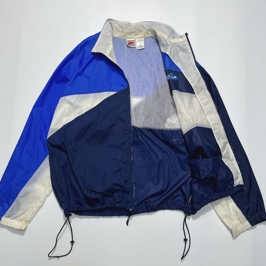 90's NIKE ナイキ 銀タグ ナイロンジャケット XL 青 ワン 90's NIKE ナイキ 銀タグ ナイロンジャケット XL 青 ワン
