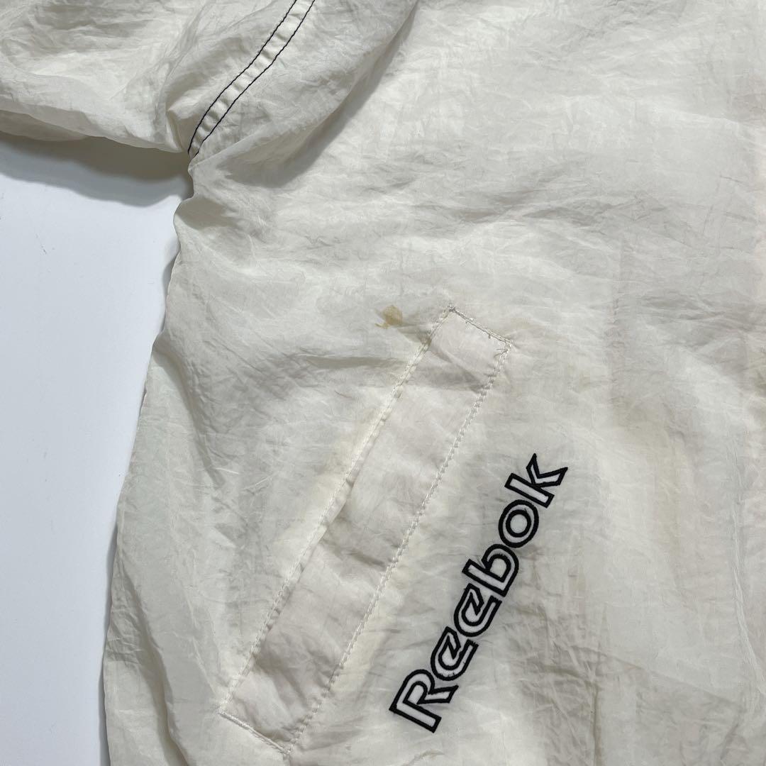 90's Reebok リーボック ナイロンジャケット M 白黒 ワン 90's Reebok リーボック ナイロンジャケット M 白黒 ワン