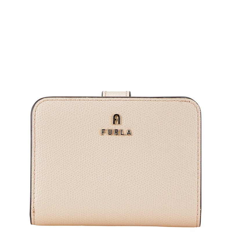 フルラ カメリア Mサイズ 二つ折り財布 コンパクトウォレット WP00314 ARE000 バレリーナ ライトピンク レザー Furla 【中古】