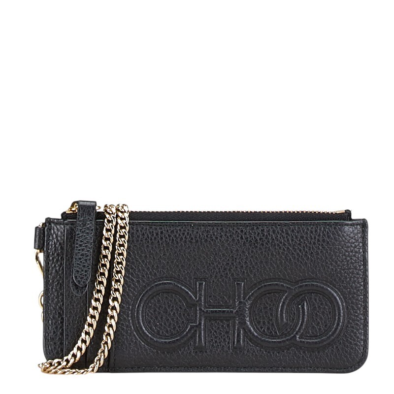 ジミーチュウ コインケース カードケース ブラック レザー レディース JIMMY CHOO 【中古】