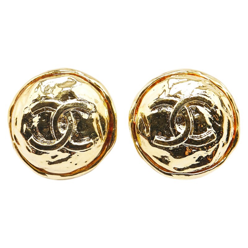 シャネル ココマーク ラウンド イヤリング ゴールド メッキ レディース CHANEL 【中古】