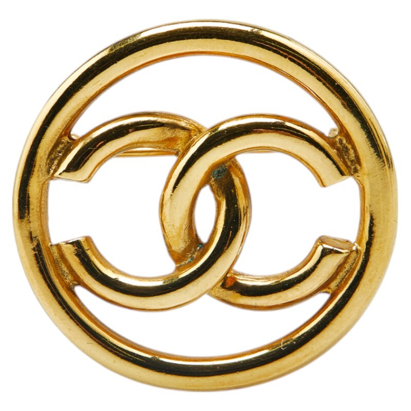 シャネル ココマーク ラウンド ブローチ ゴールド メッキ レディース CHANEL 【中古】