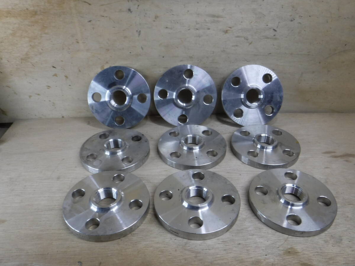 ねじ込みフランジ　ステンレス　10K　25A　9個セット