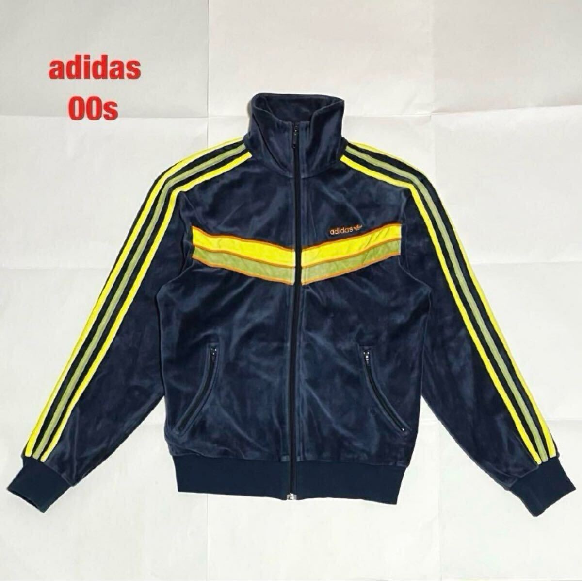 希少】adidas アディダス トラックジャケット ベロア 3本ライン 希少】adidas アディダス トラックジャケット ベロア 3本ライン