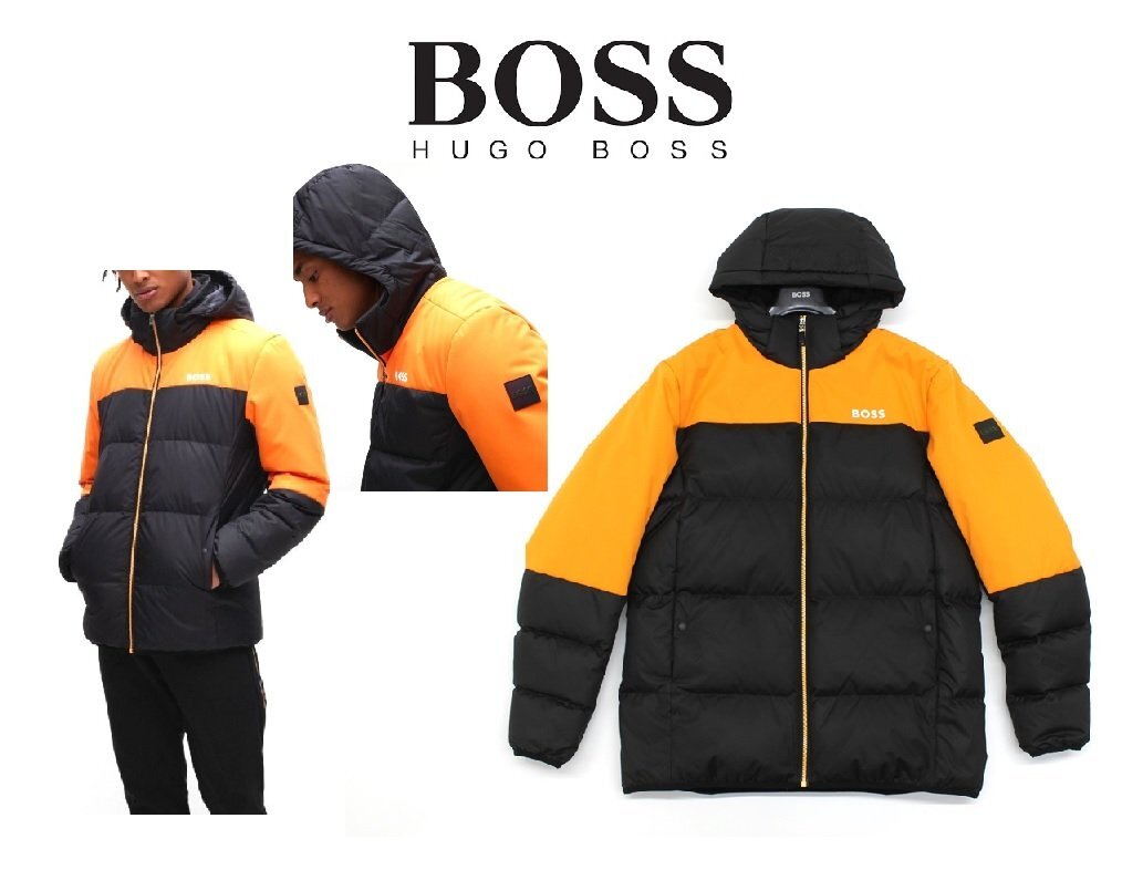 中古・古着通販】BOSS (ボス) レザーダウンジャケット オレンジ