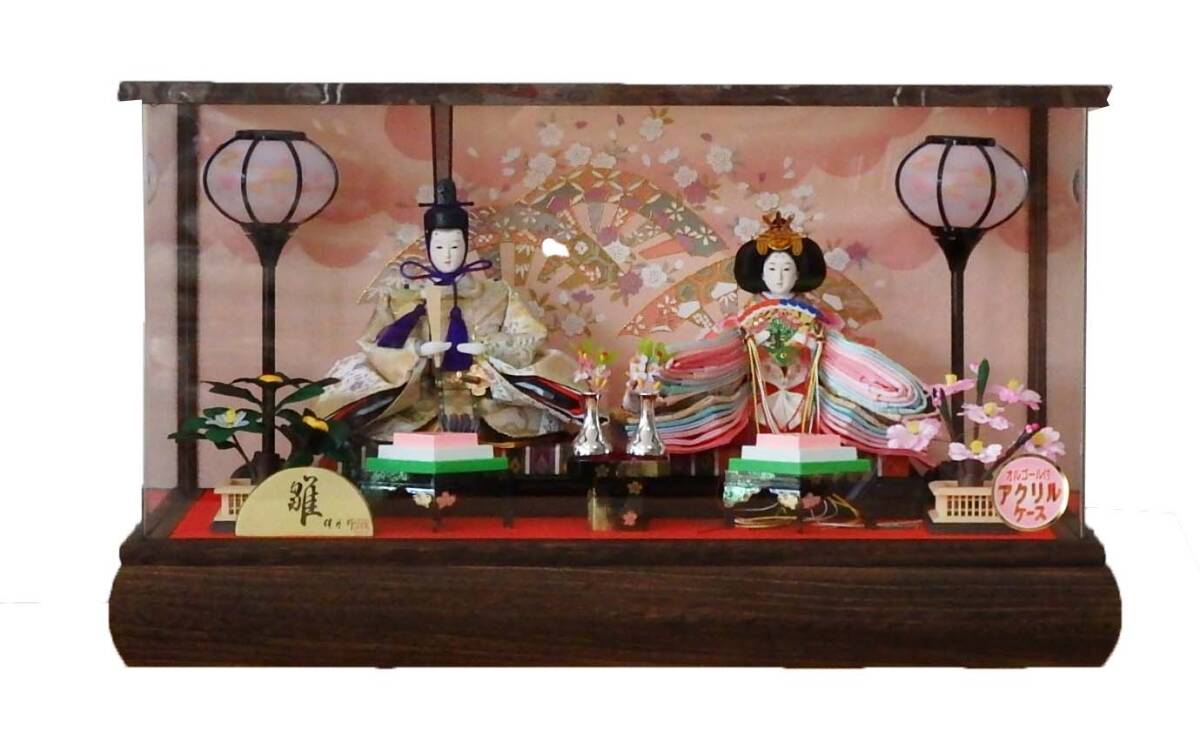 【現品特価】ひな人形 ひな祭り アクリルケース かわいい親王ケース飾り 送料無料