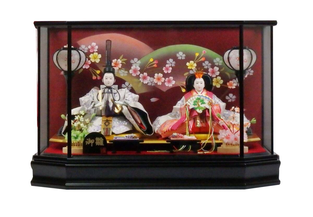 【現品処分】ひな人形 ひな祭り ケース入り親王飾り 角切りケース 開封品特価 送料無料