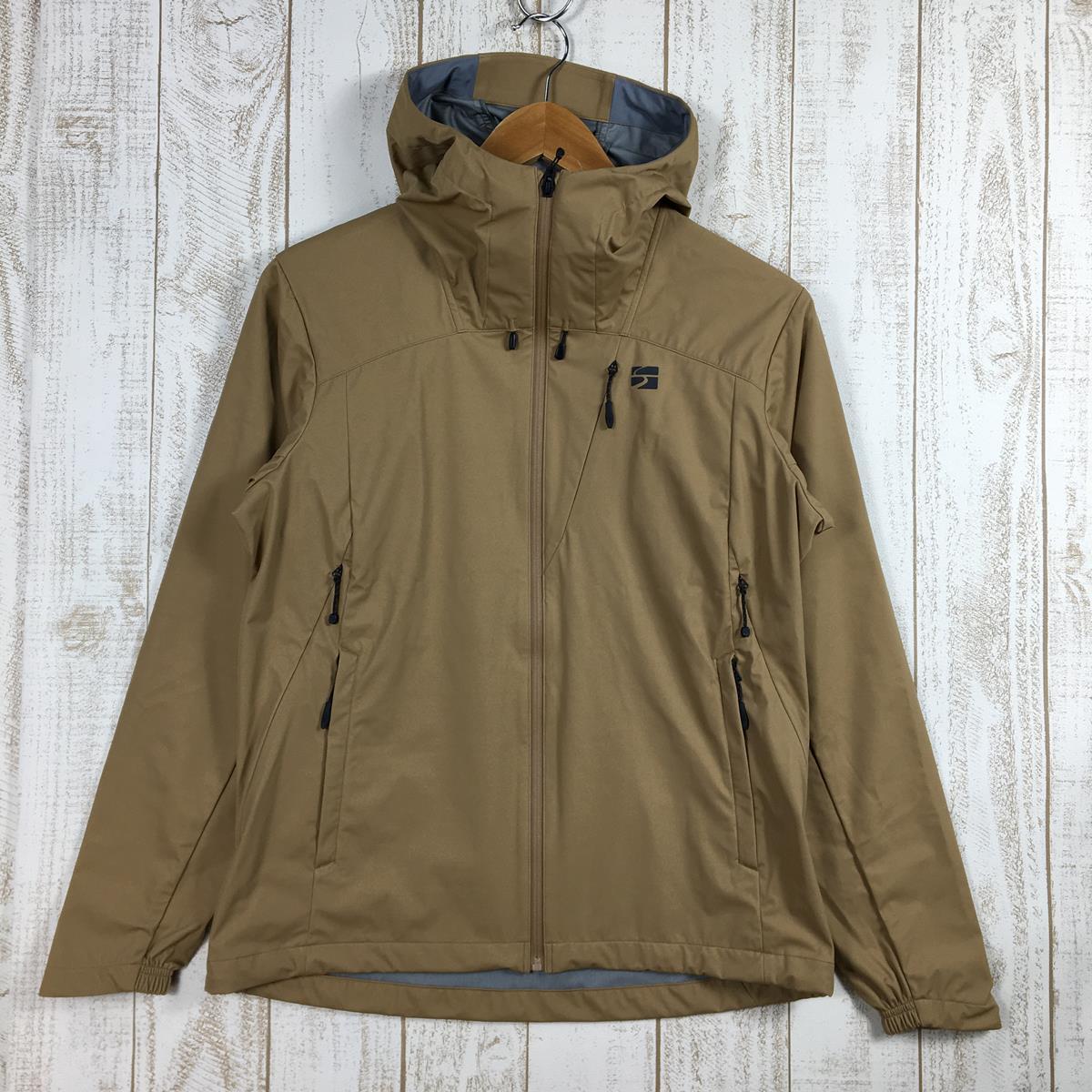 Women's M ベージュ系 Finetrack ( ファイントラック ) フロウラップ フーディ エバーブレスエア 防水 ソフトシェル ジ