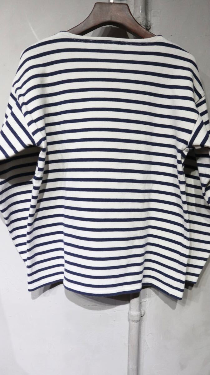 【即決】80s saint james セントジェームス ウエッソン バスクシャツ ボーダー カットソー ホワイト ネイビー 白 紺色 ユーロ フランス製 _画像3
