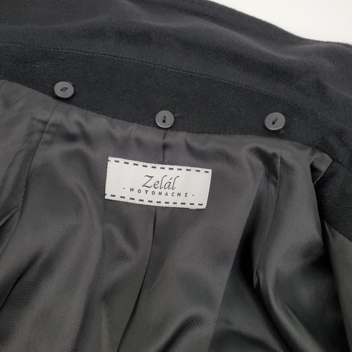 ＊a 【高級(jí) カシミヤの滑らか質(zhì)感】 元町ゼラール Zelal MOTOMACHI カシミヤ ステンカラーコート 15ARサイズ 婦人服 アウター 黒 ブラック