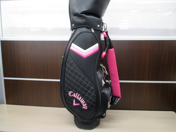 callaway キャロウェイ ゴルフバッグ レディース ブラック×ピンク 5分割 キャディバッグ キルティング 苫小牧西店