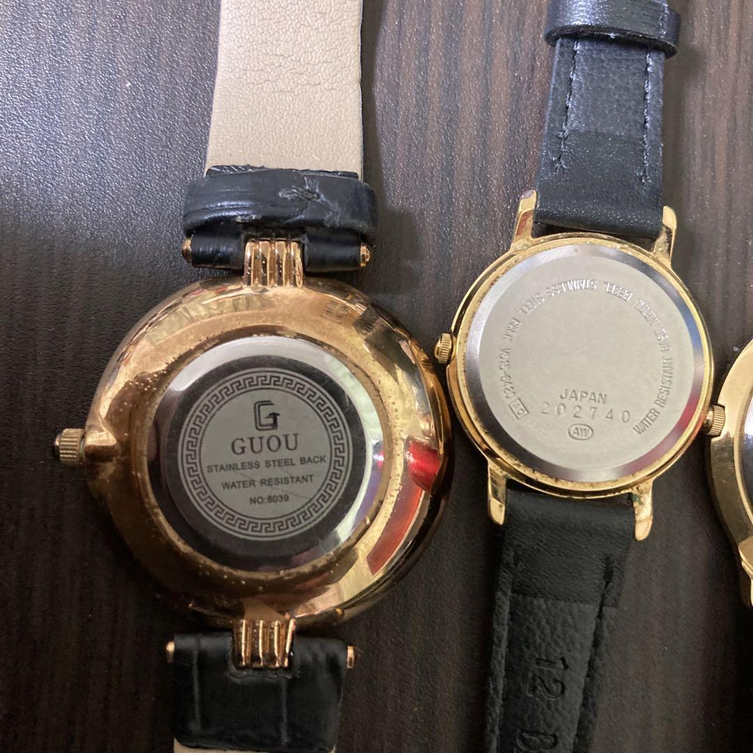 まとめ 腕時(shí)計(jì) 3本 クォーツ 3針 GUOU ALBA GUY LAROCHE アルバ ギ?ラロッシュ アナログ フェイス ラウンド 電池交換済