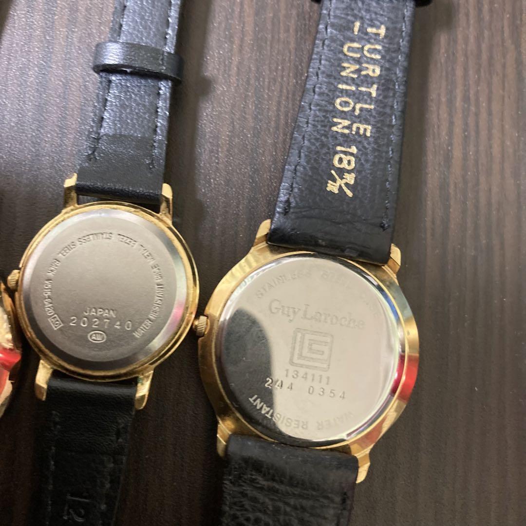 まとめ 腕時(shí)計(jì) 3本 クォーツ 3針 GUOU ALBA GUY LAROCHE アルバ ギ?ラロッシュ アナログ フェイス ラウンド 電池交換済