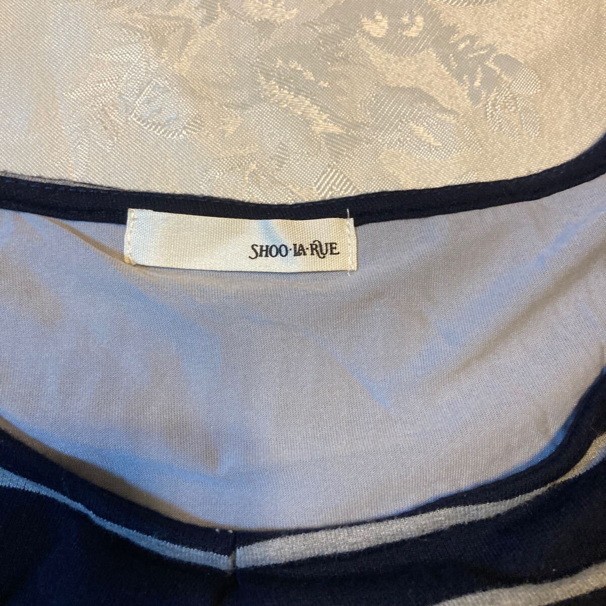 サイズL 身幅56 ゆったりボーダーカットソー　チュニック　シフォンギャザー♪_画像7