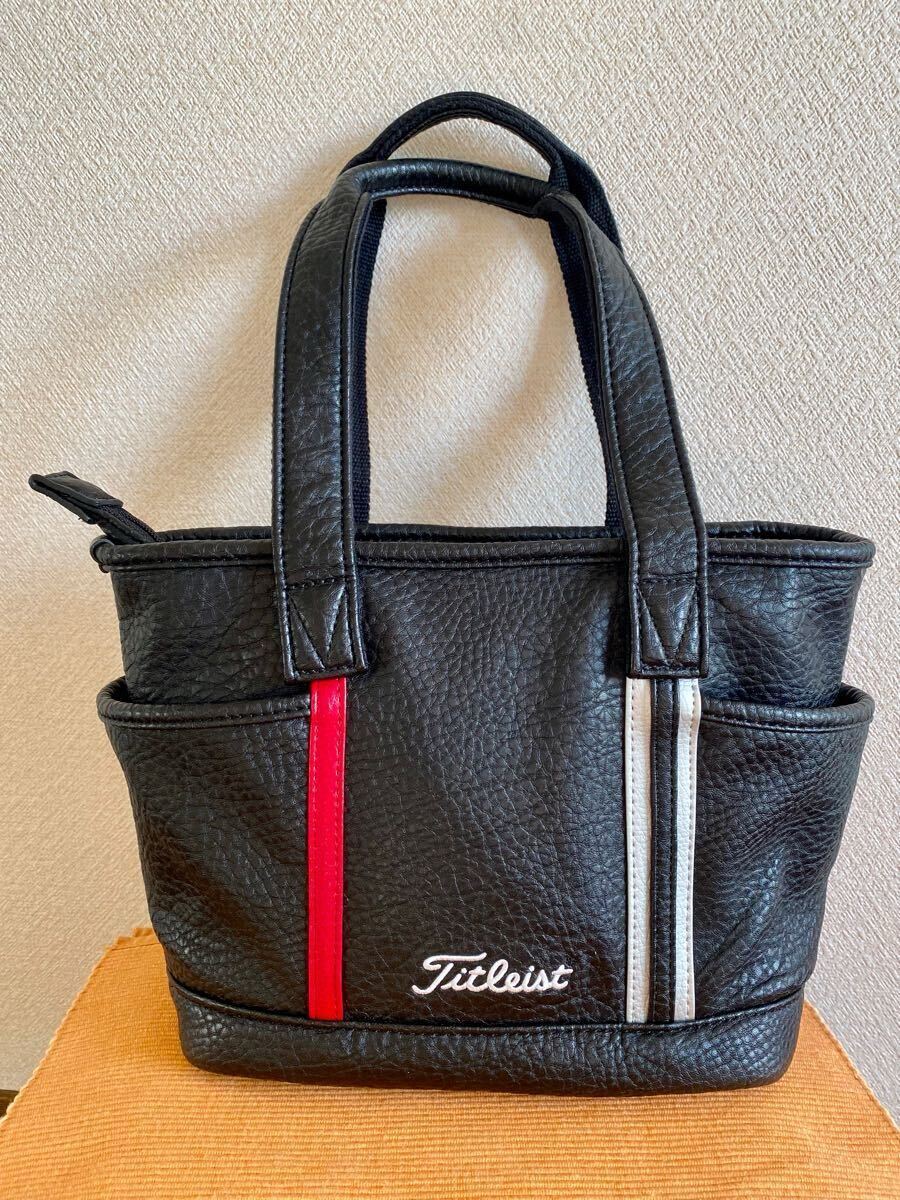 ☆美品☆ タイトリスト × メルセデス ベンツ レザー トート バッグ Mercedes me Titleist ゴルフ 黒色 ブラック ラウンドトート