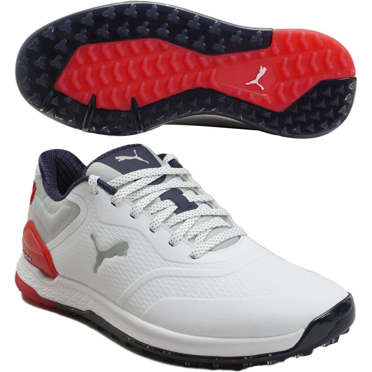 新品正規品 プーマ PUMA ゴルフシューズ プロアダプト アルファキャット 2.0 メンズ 29.5cm プーマ ホワイト×レッド 送料無料 高機能