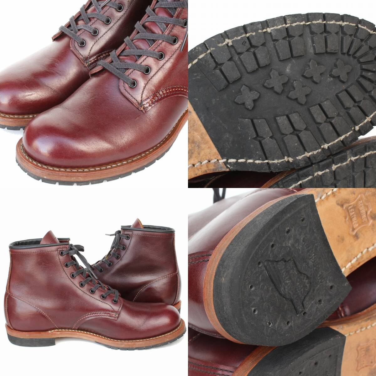 (44504)美品2015年REDWING9011レッドウィング9D(約27cm) (ベックマン ブーツ ラウンドトゥ ブラックチェリー フェザーストーン 舊品番)