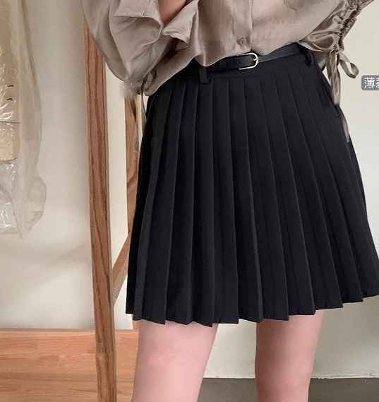  all 4 color miniskirt high waist frill switch simple L black 