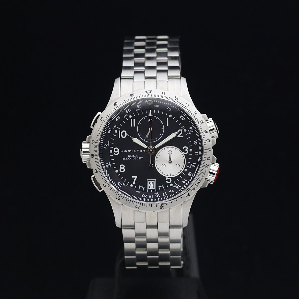 1円～ 超美品 HAMILTON ハミルトン カーキアビエーション ETO クロノ 