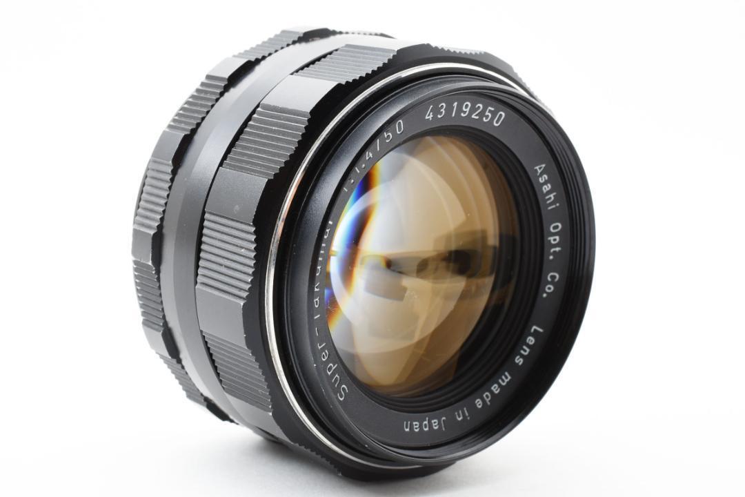適当な価格 Super Takumar 50mm F1.4 黄変なし フード付 Y032 レンズ(単焦点)