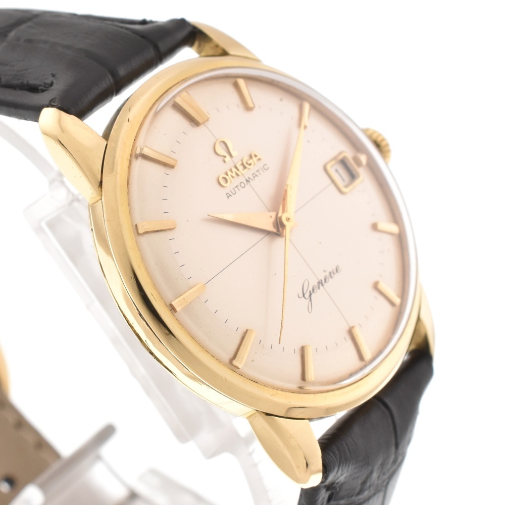  снижение цены Omega OMEGA Ref.14703 Vintage june-b Date K18YG/ кожа Cal.562 самозаводящиеся часы мужской хорошая вещь B#132313