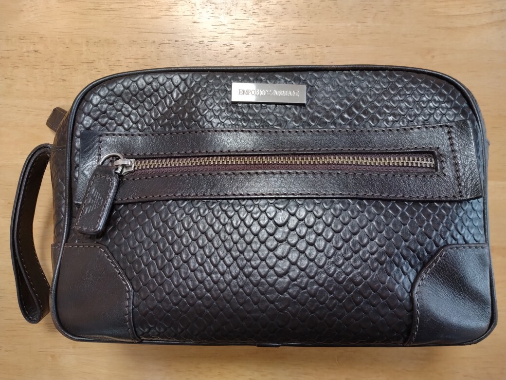 ☆　EMPORIO ARMANI 　エンポリオアルマーニ　セカンドバッグ　茶　☆_画像1