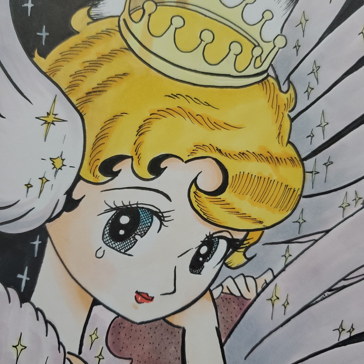 手塚治虫 2人のサファイア姫 色紙サイズ インク 手書き うすい紙 手塚治虫 2人のサファイア姫 色紙サイズ インク 手書き うすい紙