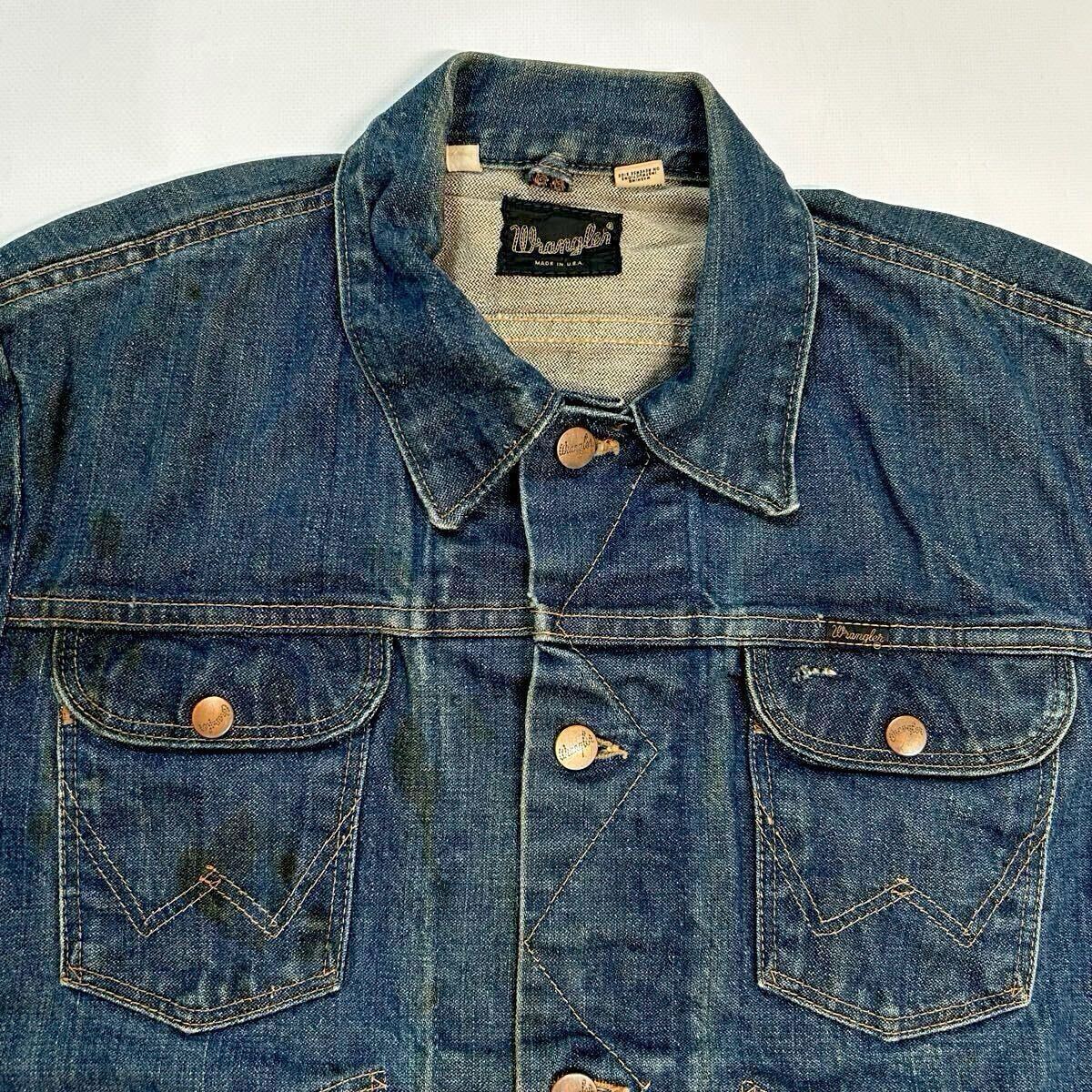 70s WRANGLER 24MJ USA製 デニムジャケット 42 ビッグサイズ 70s WRANGLER 24MJ USA製 デニムジャケット 42 ビッグサイズ