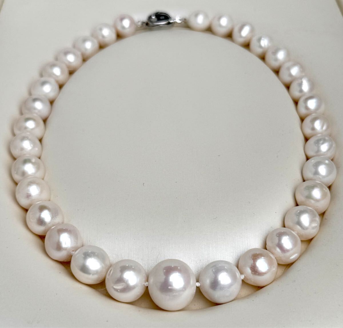 照り抜群！天然無調色本真珠ネックレス12-15mm 42cm 78g パールネックレス　 necklace pearl