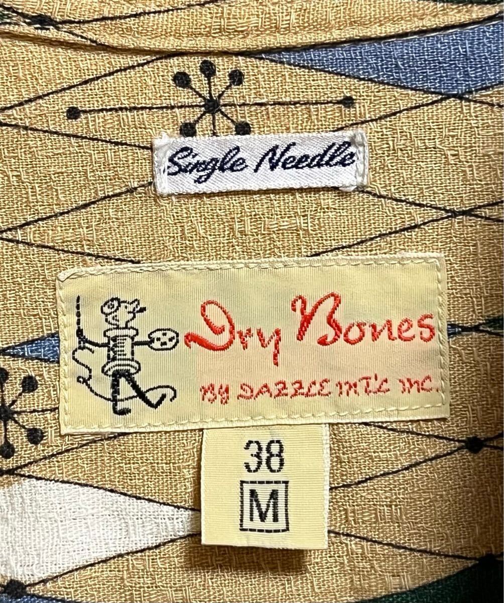 舊タグ Dry Bones シャツ M アーガイル ダイヤ ボタンダウン Single Needle 50s ロカビリー ヴィンテージ ドライボーンズ ペパーミント