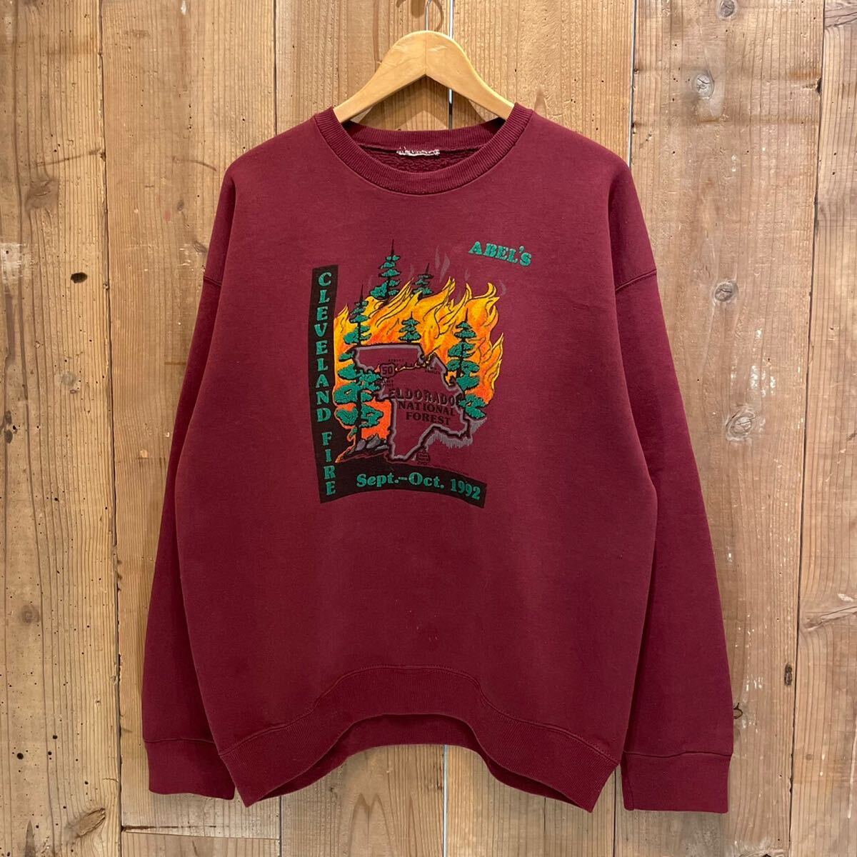 【Ｌ－ＸＬ】80s USA製 スウェット トレーナー アメリカ古着 80s プリント スウェットシャツ ヴィンテージ