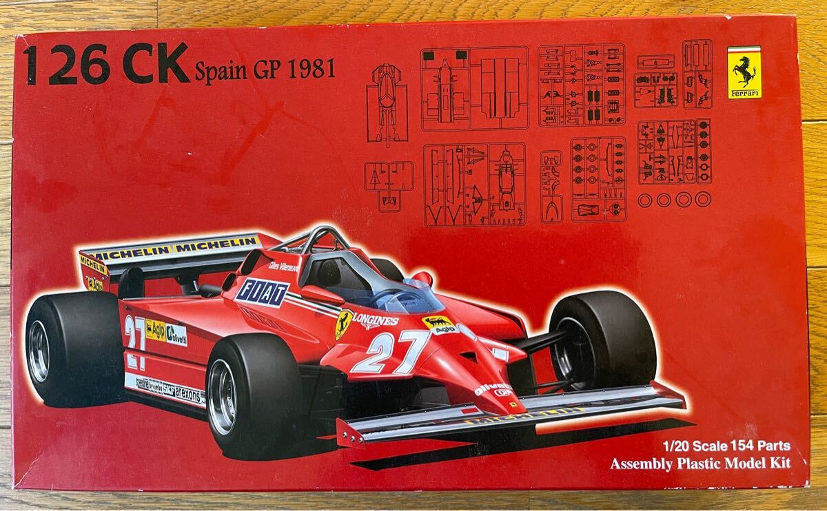 フジミ FUJIMI プラモデル Ferrari フェラーリ126CK 作業開始品ジャンク手付品パーツ袋入後発送します他保存良好品1/20ジル・ヴィルヌーヴ