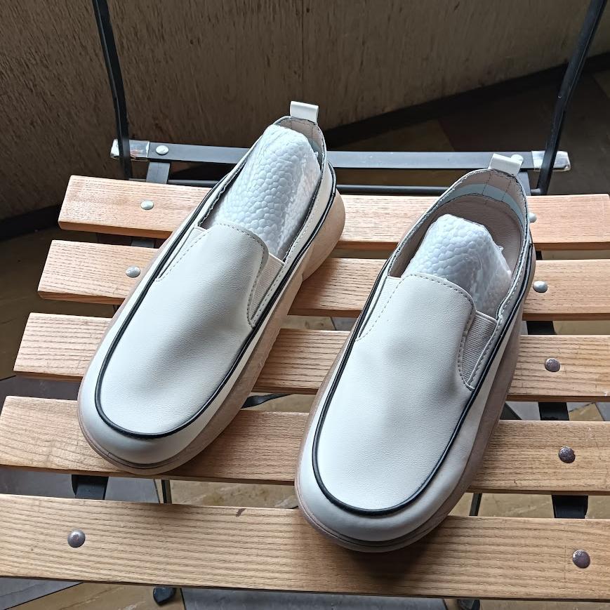 新品 24.5cm レディース 婦人 ホワイト シューズ 靴 ローカット