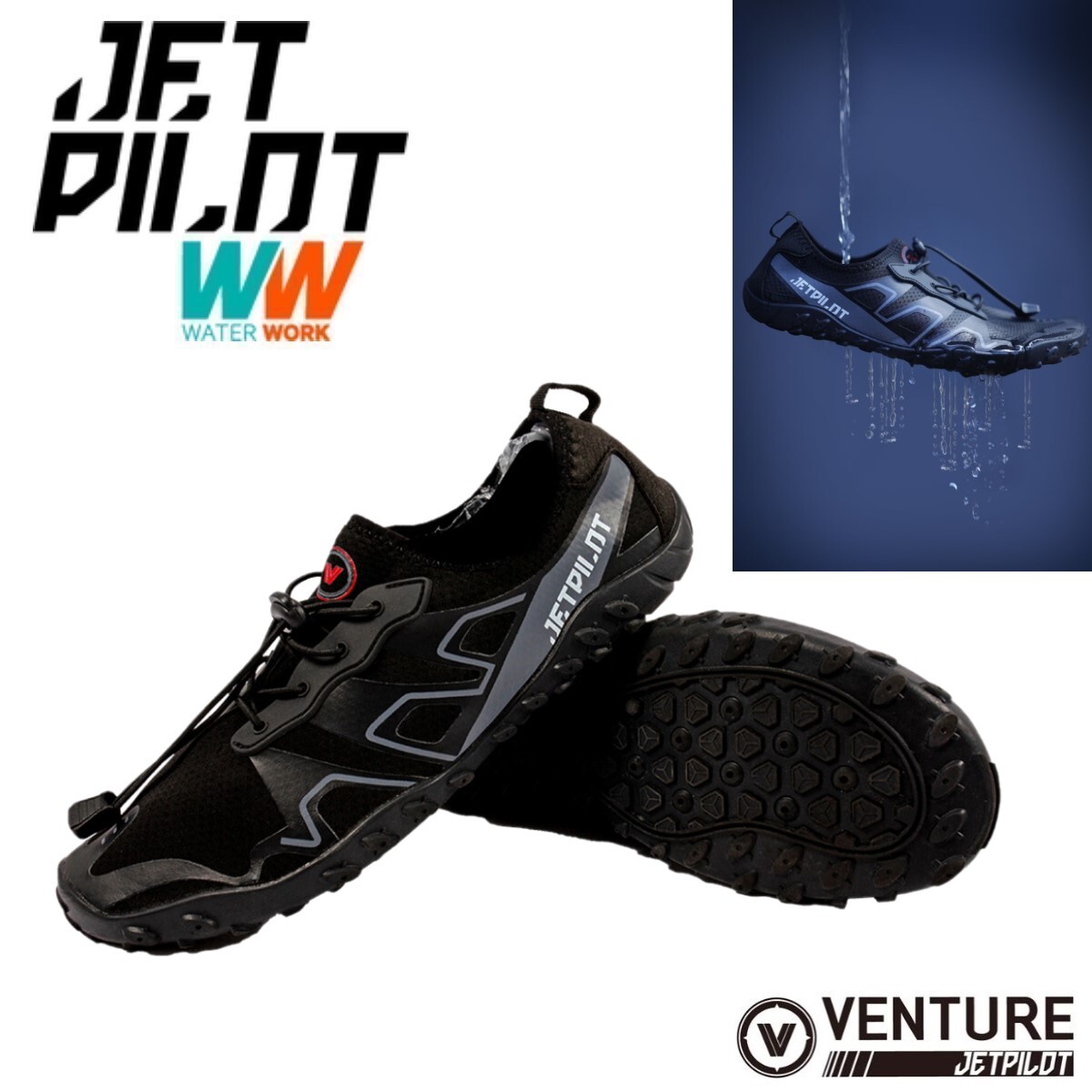ジェットパイロット JETPILOT 2025 マリンシューズ ベンチャー エクスプローラ シューズ JA24401 8インチ(26~26.5cm) ハイドロシュー 排水