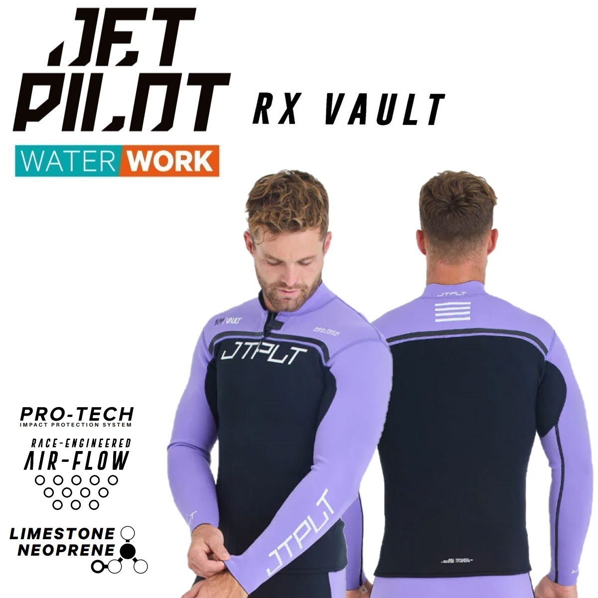 ジェットパイロット JETPILOT 2025 ウェットスーツ 送料無料 RX VAULT ボルト レース ジャケット JA24156 パープル M
