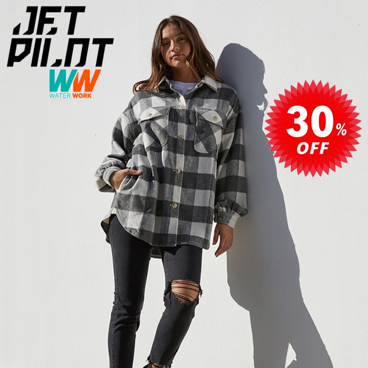 ジェットパイロット JETPILOT セール 30%オフ 送料無料 オーバーサイズド ジャケット W22007 グレー 8/S